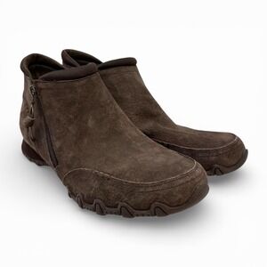 Skechers Relaxed Fit Air Cooled‎ Memory Foam Brown Suede Ankle Boot Size 9